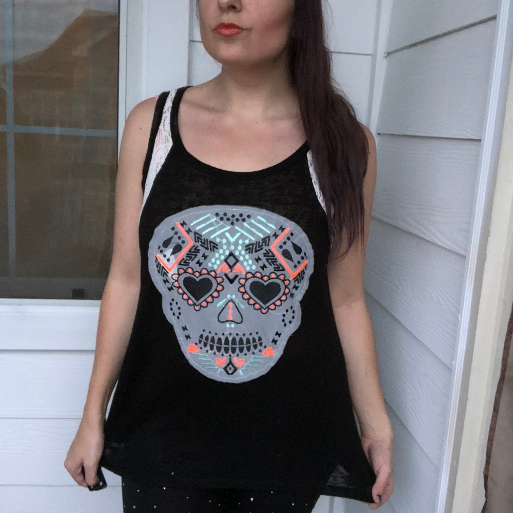 No Boundaries Day of the Dead Sugar Skull Tank Top